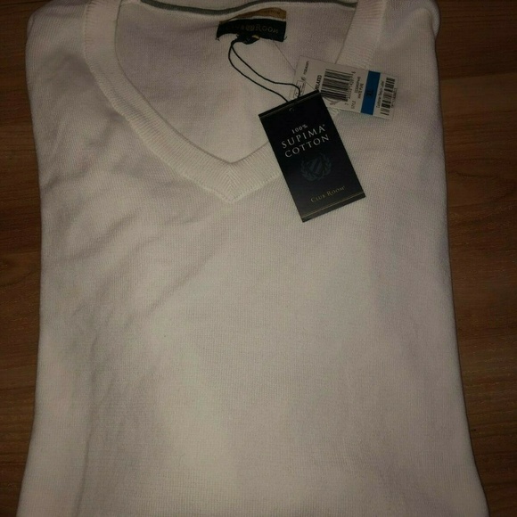 Club Room Other - Club Room V-Neck White Sweater XL Supima Cotton